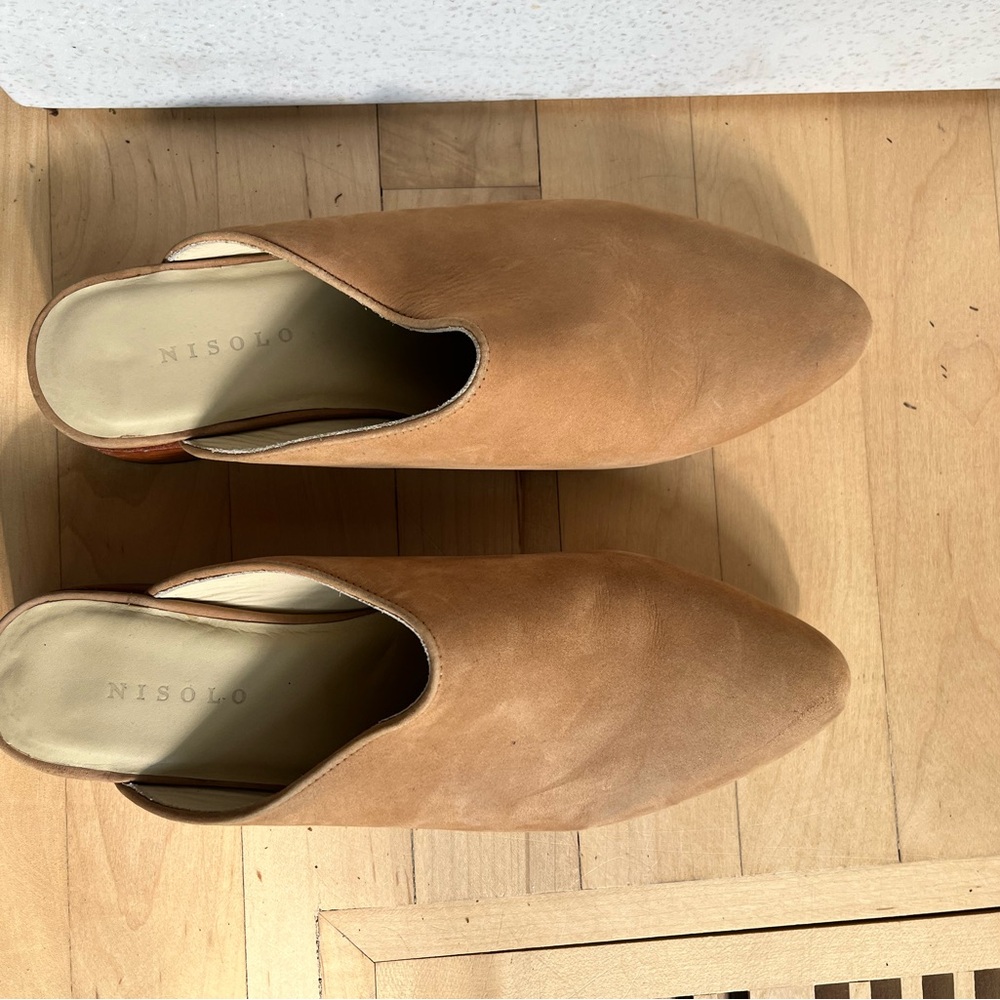 Nisolo Tan Mules Minimalist Design